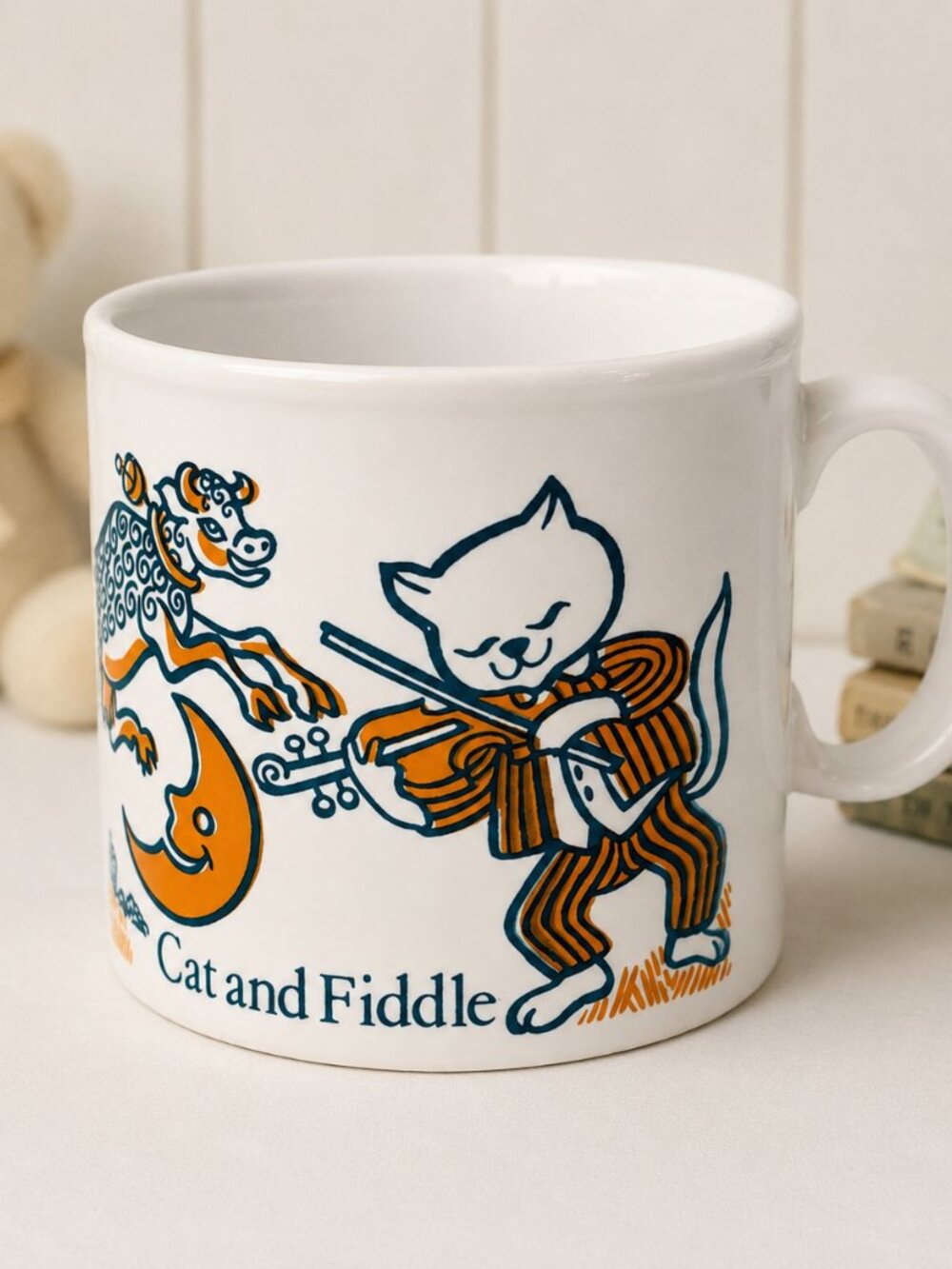 Vintage 1975 Staffordshire Potteries Cat & Fiddle Ironstone Mug England